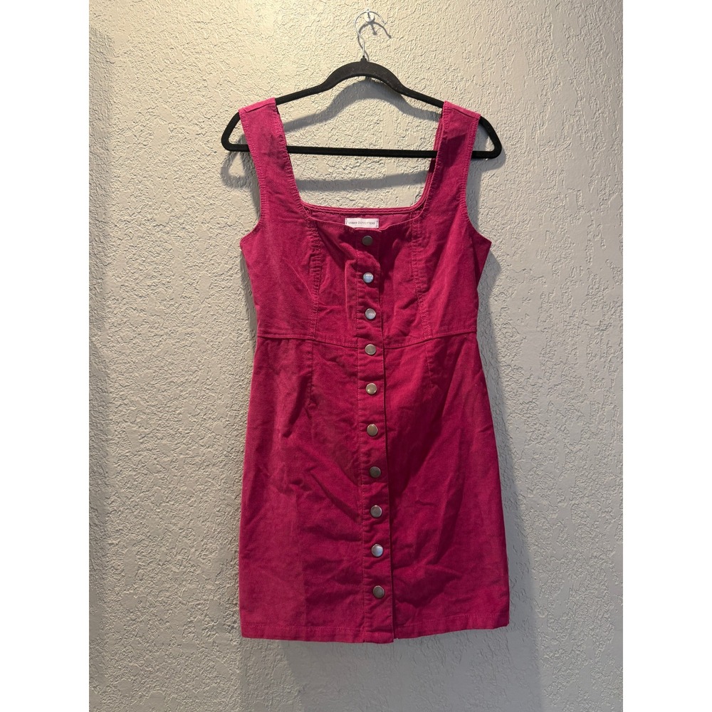 Urban Outfitters Magenta Pink Corduroy Button Front Mini Dress Womens Size 4
